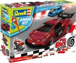 Revell Junior Kit - Racerbil Med Pull Back Funktion - 1:20 - Rød - 38 Dele
