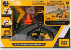 Legetæppe Til Biler - Cat Byggeplads - Inkl. 2 Køretøjer Og Tilbehør -Legetøjsland cat construction map little machines construction mat 580067 2