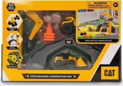 Legetæppe Til Biler - Cat Byggeplads - Inkl. 2 Køretøjer Og Tilbehør -Legetøjsland cat construction map little machines construction mat 580067 7