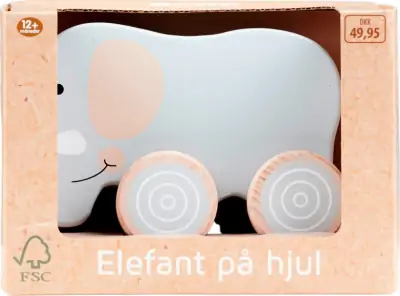 Legetøjs Elefant Med Hjul I Træ 3 Legetøjs Elefant Med Hjul I Træ