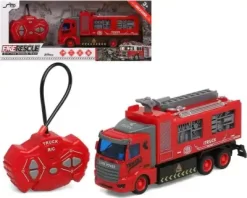 Fjernstyret Brandbil Legetøj Med Brandstige - Rød Grå Sort