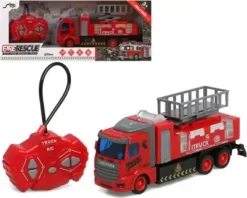 Fjernstyret Brandbil Legetøj Med Lift - Rød Grå