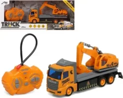 Fjernstyret Rc Lastbil Med Kran - Orange Grå