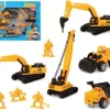 Gravemaskiner Legetøj - Køretøjer Og Figurer - Sæt I 9 Dele -Legetøjsland gravemaskiner legetoej koeretoejer og figurer saet i 9 dele 502683