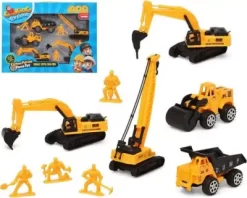 Gravemaskiner Legetøj - Køretøjer Og Figurer - Sæt I 9 Dele
