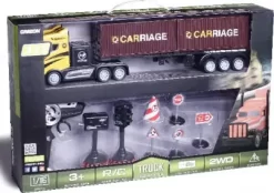 Fjernstyret Lastbil Med Containere - Inkl. Tilbehør - 1:16 - 9 Dele - Crazon