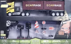 Fjernstyret Lastbil Med Containere - Inkl. Tilbehør - 1:16 - 9 Dele - Crazon -Legetøjsland lastbil rc mcontainere skilte 116 24ghz gul gm1918a 572314 5