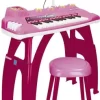 Legetøjs Keyboard Til Børn - Inkl. Mikrofon Og Skammel - Pink -Legetøjsland legetoejs keyboard til boern inkl mikrofon og skammel pink 601622