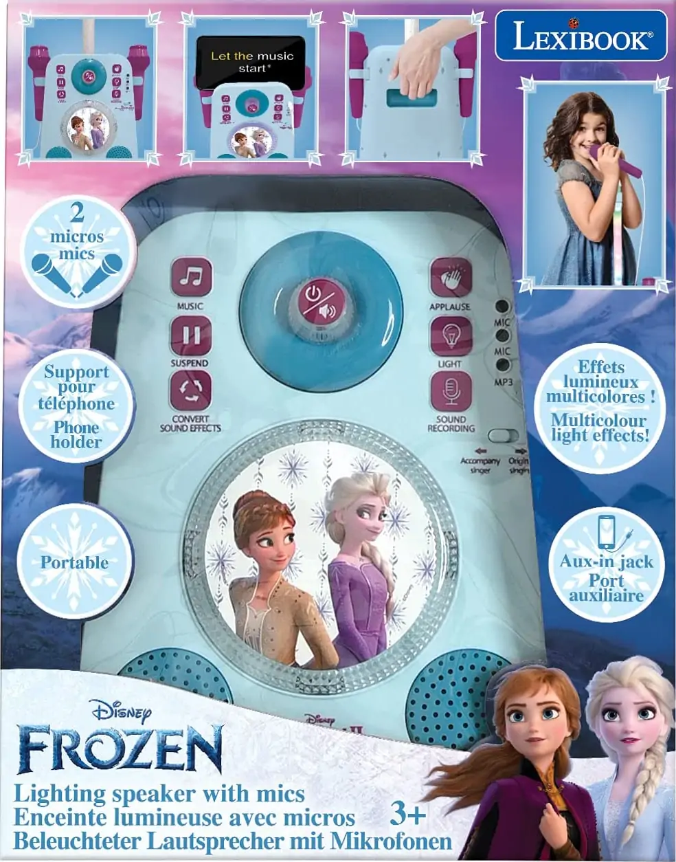 Frost Karaoke Maskine - Med 2 Mikrofoner - Lexibook 6 Frost Karaoke Maskine - Med 2 Mikrofoner - Lexibook - Billede 4