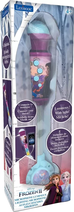 Frost Mikrofon Med Lys Og Melodier - Lexibook -Legetøjsland lexibook frozen trendy lighting microphone with speaker aux in melodies and 543450 2