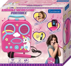 Karaoke Maskine Til Børn - Med Mikrofon - Lexibook -Legetøjsland lexibook my secret portable karaoke unicorn design btc050uni 543443 4