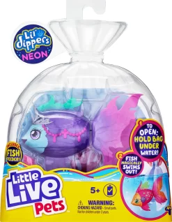 Little Live Pets - Lil' Dippers Neon - Fisk Og Fisketank Legesæt - Lilla -Legetøjsland little live pets lil dippers princessa 545694 3