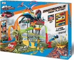 Maisto - Dinotropolis Mega Legesæt Inkl. 4 Biler - Fresh Metal