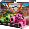 Monster Jam - Metal Dragon Vs Full Charge Monster Trucks - 1:64 -Legetøjsland monster jam 164 single pack metal dragon vs full charge 603145