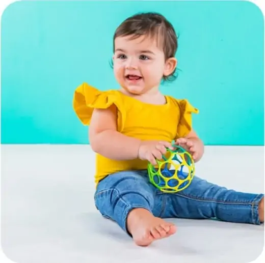 Oball Motorikbold / O Ball Bold - 10 CM - Blå Og Grøn 4 Oball Motorikbold / O Ball Bold - 10 CM - Blå Og Grøn - Billede 2