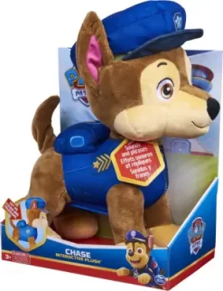 Paw Patrol - Chase Bamse Med Lyde Og Logrende Hale - 30 CM