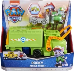 Paw Patrol - Rocky Figur Med Lastbil - Rescue Truck - Big Truck Pups -Legetøjsland paw patrol big trucks koerertoej rocky 591132 5