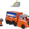 Paw Patrol - Zuma Figur Med Lastbil - Rescue Truck - Big Truck Pups