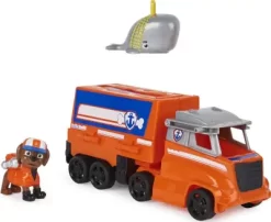 Paw Patrol - Zuma Figur Med Lastbil - Rescue Truck - Big Truck Pups