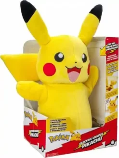 Pikachu Bamse Med Lys, Lyd Og Bevægelse - Electric Charge - Pokémon - 32 CM
