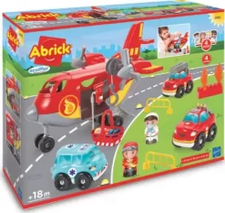 Brandmand Legetøj Med Fly Og 4 Biler - Ecoiffier Abrick