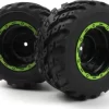 Blackzon - Hjul Til Smyter Modeller - Sort Grøn - 1:12 - 2 Stk -Legetøjsland smyter mt wheelstires assy blackgreen2pcs 540181 587788