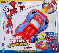 Spidey Figur Med Bil - Glow Tech Techno Racer -Legetøjsland spidey glow tech web crawler 569822 3