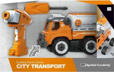 Fjernstyret Lastbil Med Tank - Med Lyd Og Skruetrækker - Contruck 3 Fjernstyret Lastbil Med Tank - Med Lyd Og Skruetrækker - Contruck