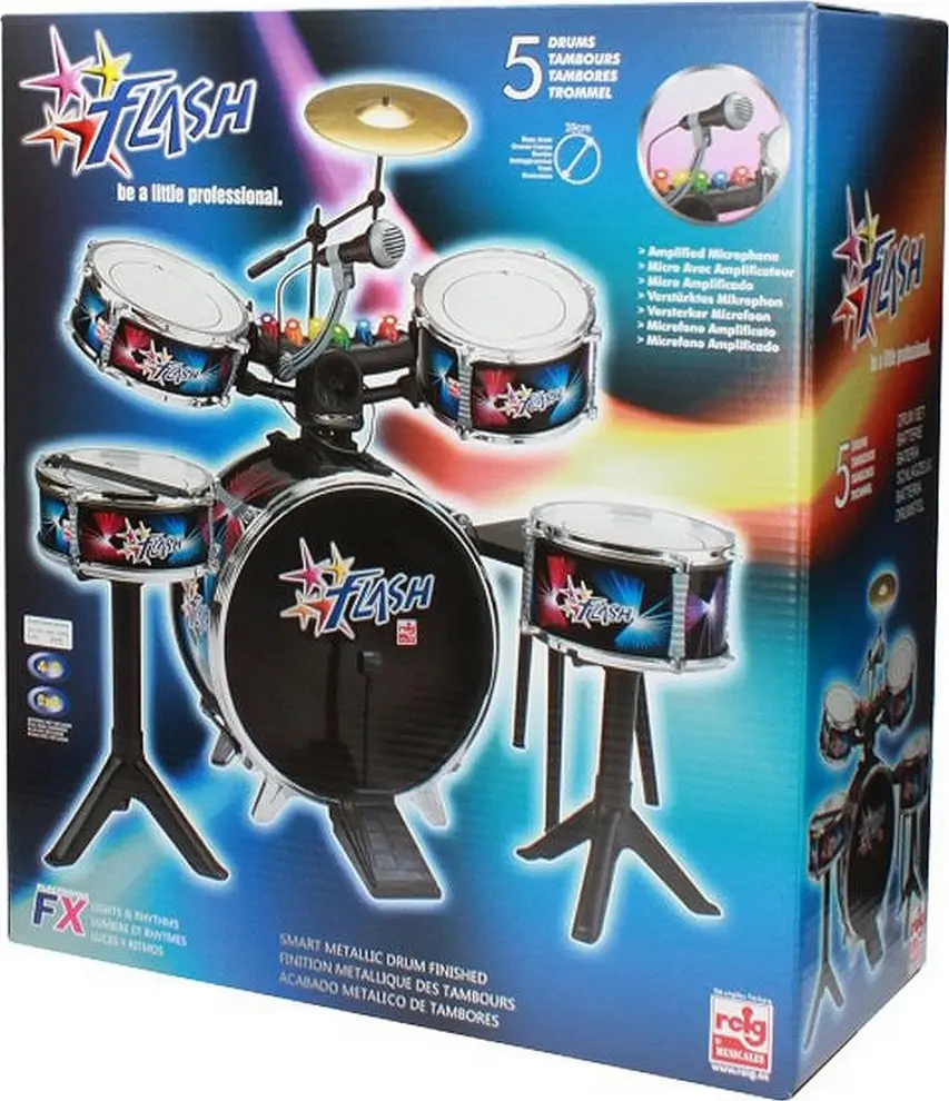 Trommesæt Til Børn - Begynder - Inkl. Mikrofon Og Taburet 7 Trommesæt Til Børn - Begynder - Inkl. Mikrofon Og Taburet - Billede 5